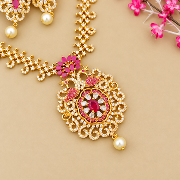 American Diamond Ruby stone Necklace