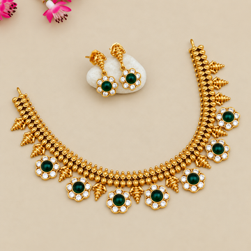 Traditional stone floral  short Necklace
