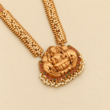 Nagas Gajalakshmi Bead Mala Long Necklace