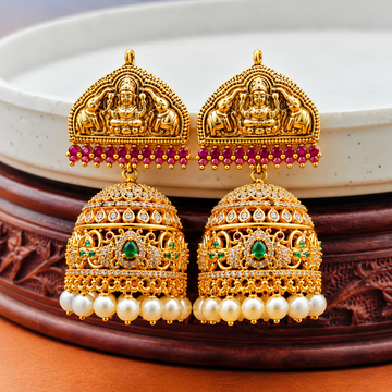 Golden Lakshmi nagas jhumkis
