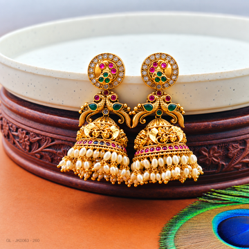 Golden Rice pearl Jhumkas