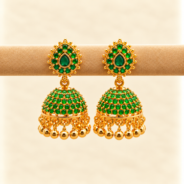 1 gram gold Tilak Jhumkas - Design 10