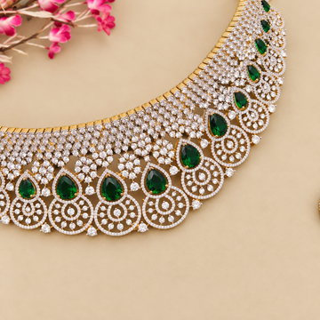 Bridal Emerald Choker Necklace Set