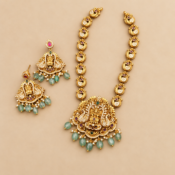 Gold look Nakshi Annam Temple Set