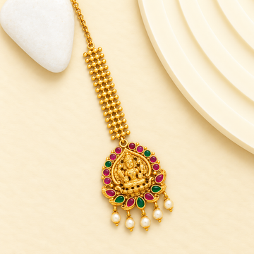 Gold finish Lakshmi  Pearl Design Tikka