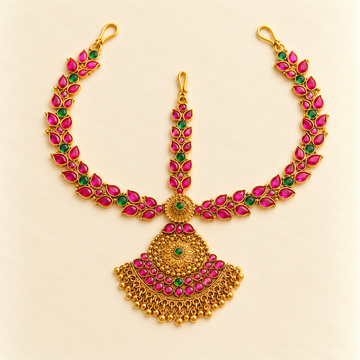 3 line Bridal Tikka - Multicolor