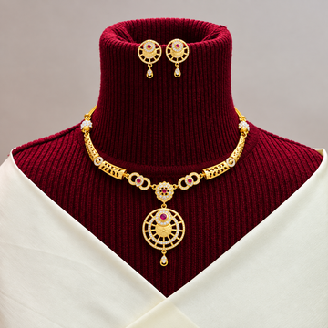 Party wear stone gold necklace set