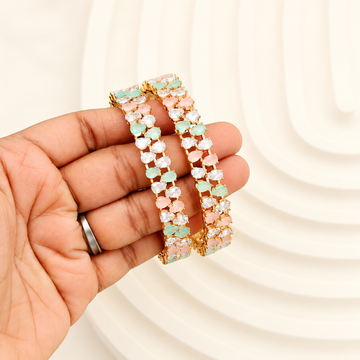 Rosegold finish party wear Stone Bangles