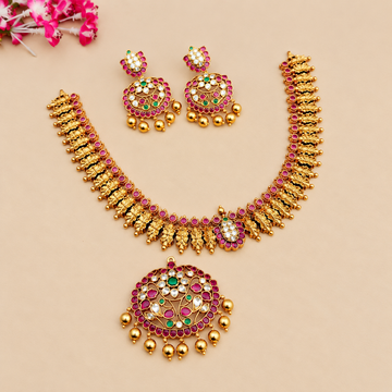 Ruby Kemp 2 in 1 traditional gold look Necklace