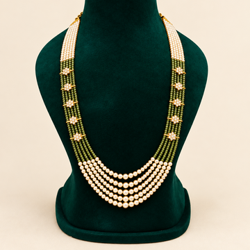 Pearl Layered Haram with Black Beads
