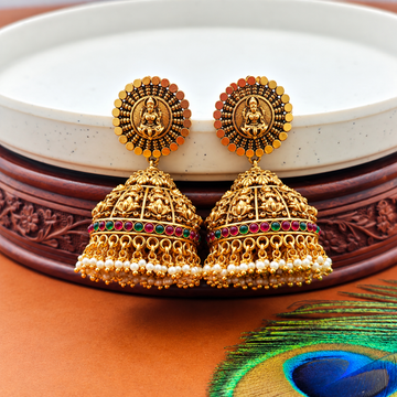 Gold Finish Temple Jhumka