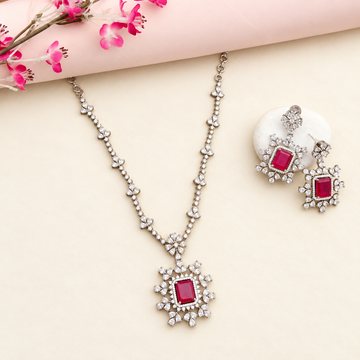 Pastel American Diamond necklace