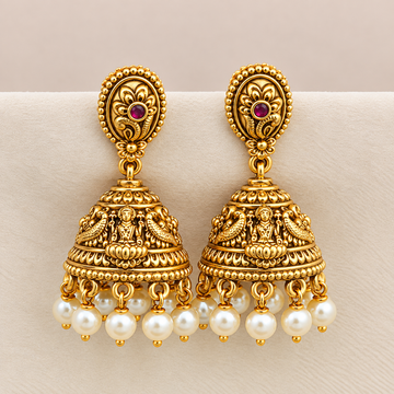 Nakshi lightweight golden jhumkas