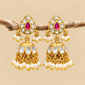 Jadau Kundan Jhumkas - Design 4