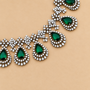 Emerald Victorian Cz necklace