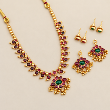 Reversible Budget Kemp Necklace Set - Red / Green