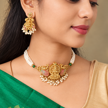 Lakshmi Peacock Pearl necklace set