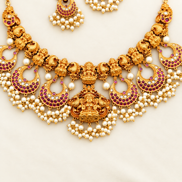 Chandbali lakshmi-peacock design Necklace