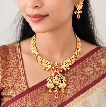 Gold replica Lakshmi Necklace