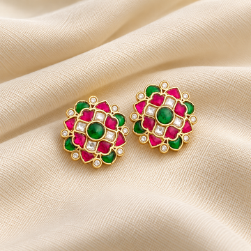 Jadau Kundan Earrings Stud - Design 19