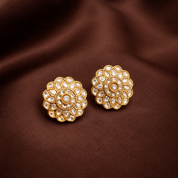 Jadau Kundan Earrings Stud - Design 17
