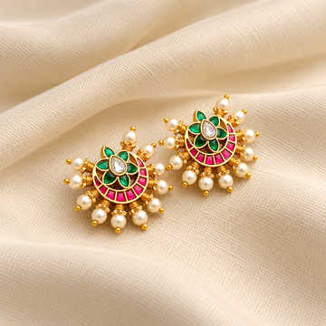 Jadau Kundan Earrings Stud - Design 22