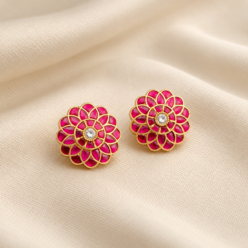 Jadau Kundan Earrings Stud - Design 18