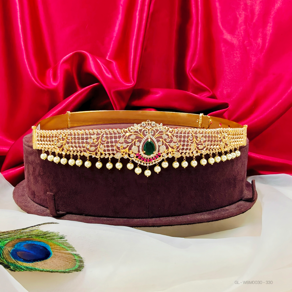 Teens hip belt [10 - 26 yrs] - Emerald - ruby - stones - pearl