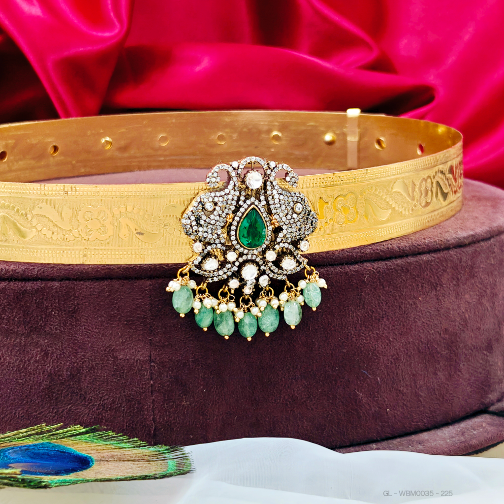 Teens hip belt [10 - 26 yrs] - Emerald-stone-sea Green bead