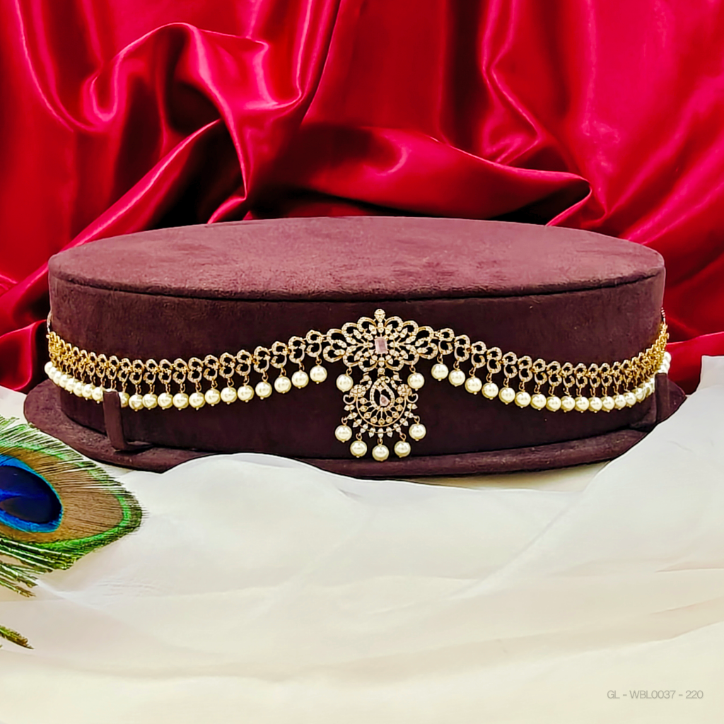 Adults hip chain- Central Pink-Stone-pearl