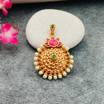 Jadau Kundan Pendant Set -Ruby stone