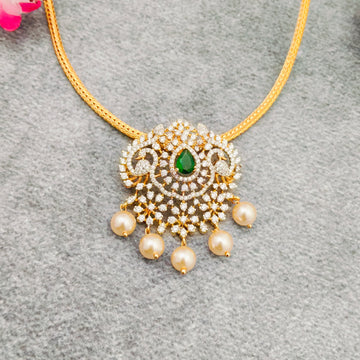 American diamond Elegant Locket set - Green