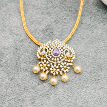 American diamond Elegant Locket set - purple