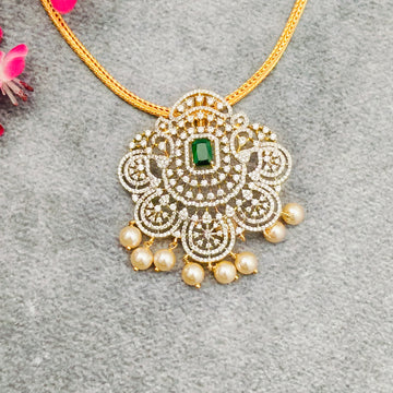 American diamond Elegant Locket set - Emerald