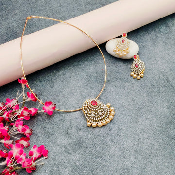 Elegant Floral Locket set - Red