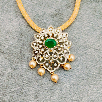 American diamond Elegant Locket set - Green