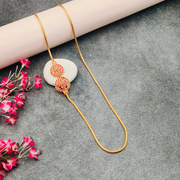 Micro Gold Plated Ruby-Mogappu Chain