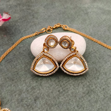 Geometric Polki Kundan stone Necklace