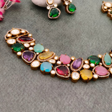 Celebrity inspired Doublet Mossanaite  Necklace set