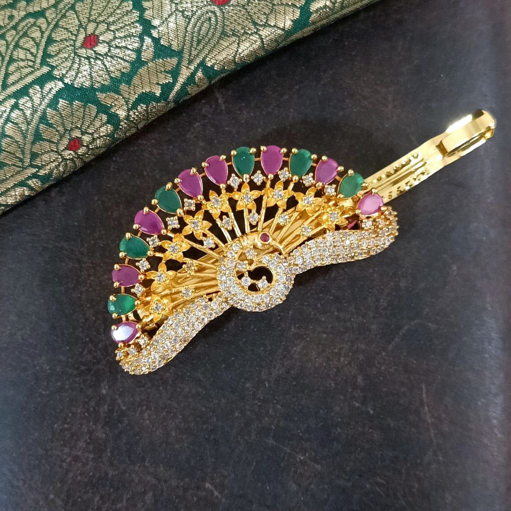 AD Dancing Peacock Designer Hair Clip