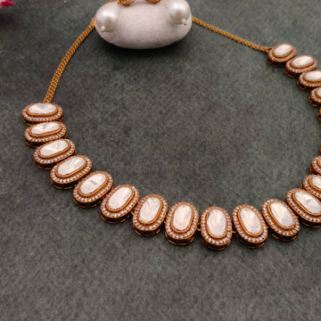 Polki Kundan stone short Necklace
