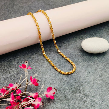 Gold finish textured chain