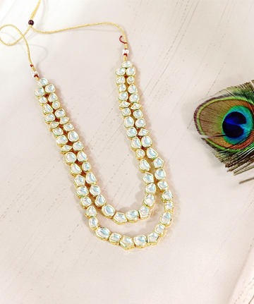 Two-line kundan necklace set