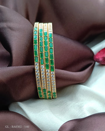 4 set Stylish Green White Bangles GL-BA0302-140