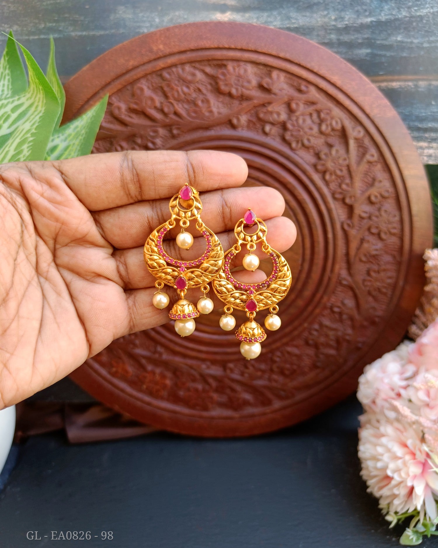 Buy Gold Plated Kundan Chandbali Heavy Earrings for Women Online at  Silvermerc | SBE10MR_491 – Silvermerc Designs