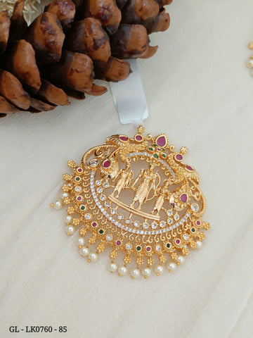1 gram Gold Ram Parivar Locket - Multi GL-LK0760-85