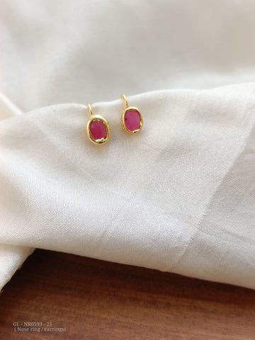 Ruby Stone nose Ring / Earrings pair GL-NR0593-25