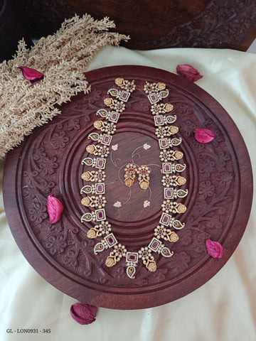 Ram parivaar ruby long necklace set GL-LON0931-345