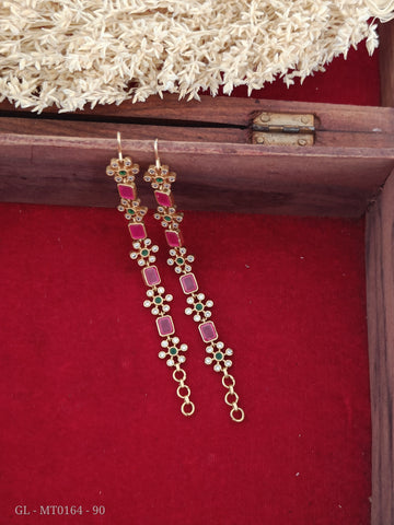 Ear Chains - Kemp ( Ruby and Green) L-MT0164-90