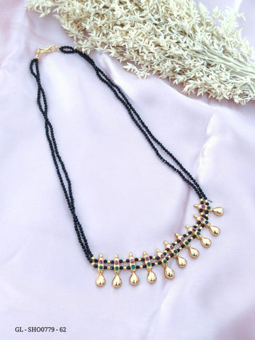 Simple Black Bead Necklace set GL-SHO0779-62